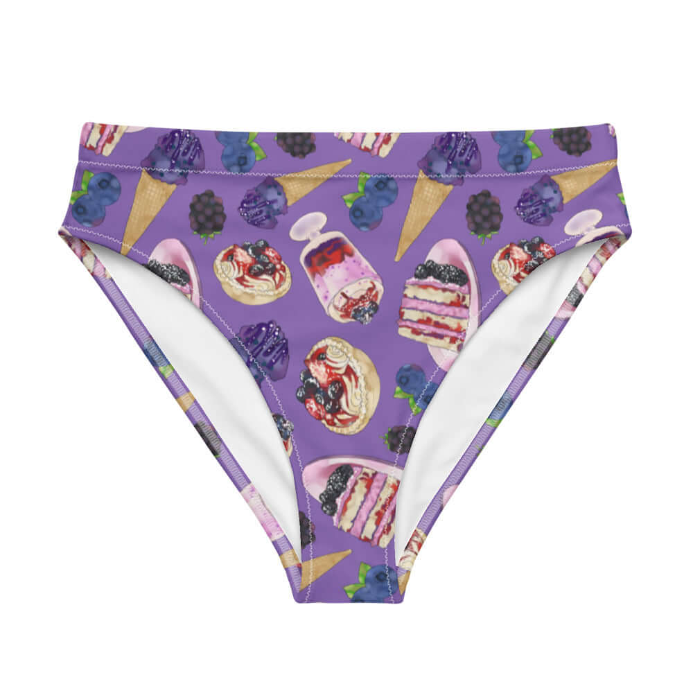 Shop our High-waisted Berry Bikini Bottom, perfect for summer adventures and stylish comfort by the beach.