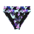 Stylish High-waisted Butterfly Bikini Bottom with vibrant butterfly print, perfect for beach adventures or spa days.