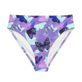 Shop our High-waisted Butterfly Bikini Bottom featuring a vibrant butterfly print, perfect for beach days or spa visits!