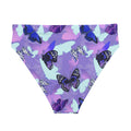 High-waisted Butterfly Bikini Bottom featuring vibrant butterfly designs, perfect for beach days or spa visits.