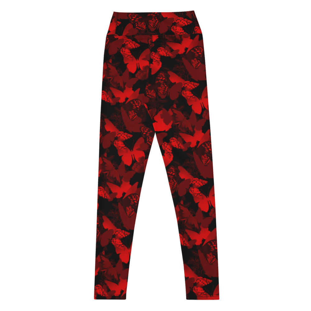 Colorful high-waisted Butterfly Leggings featuring unique butterfly designs, perfect for stylish activewear.