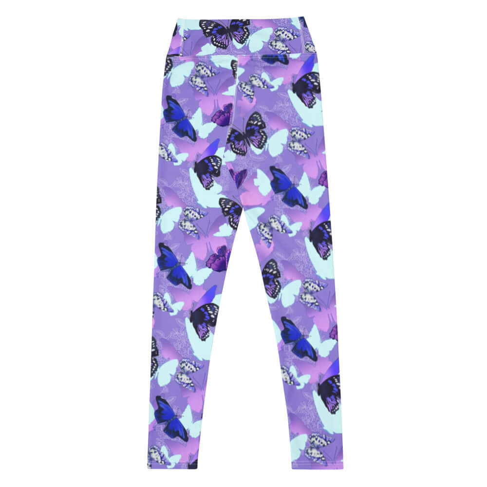 Discover our High-waisted Butterfly Leggings featuring colorful butterfly silhouettes for a unique and stylish look.