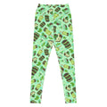 Stylish High-waisted Choco Mint Leggings featuring vibrant patterns, perfect for gym or lounging in comfort.