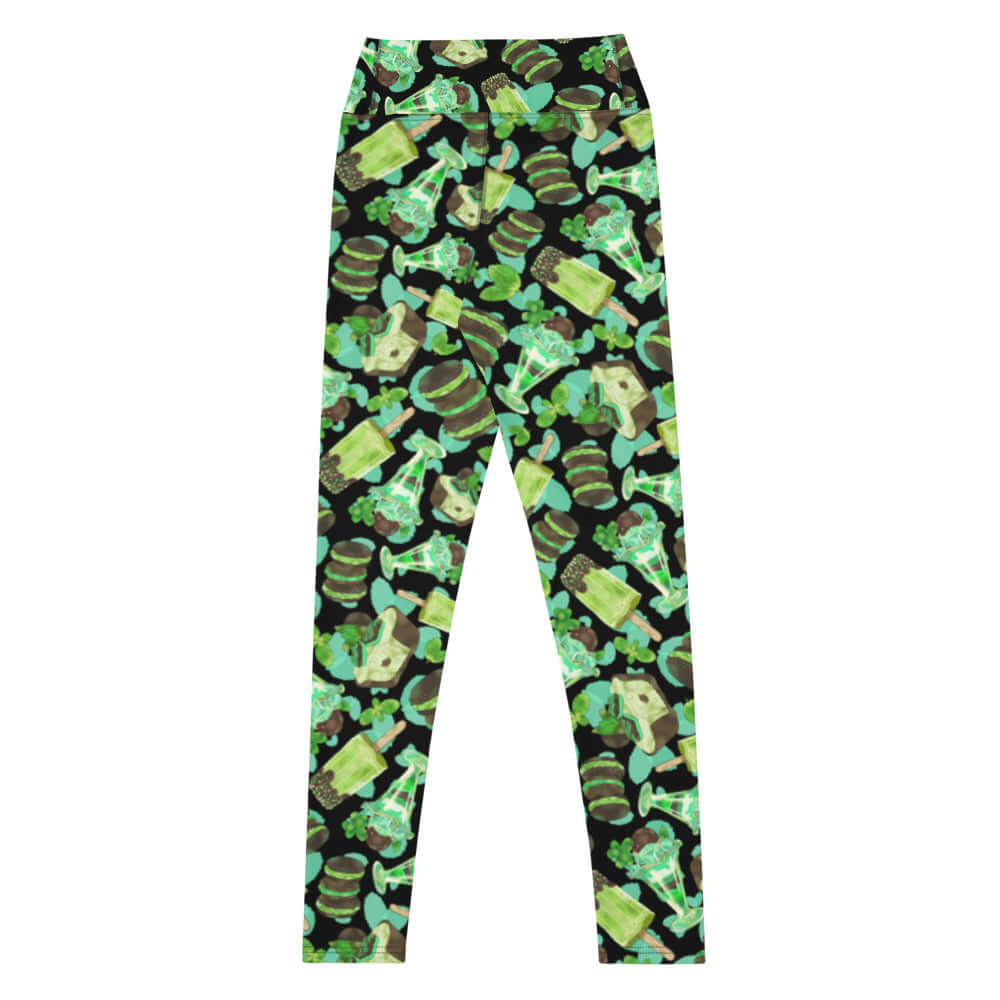 Bright and fun, the High-waisted Choco Mint Leggings are perfect for summer workouts or casual lounging.