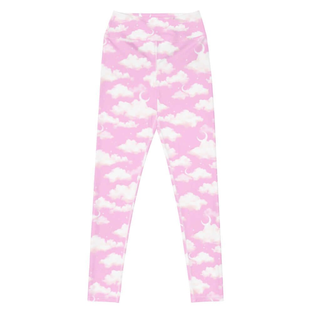 High-waisted Cloudy Sky Leggings featuring a soft, versatile design perfect for gym or casual wear.