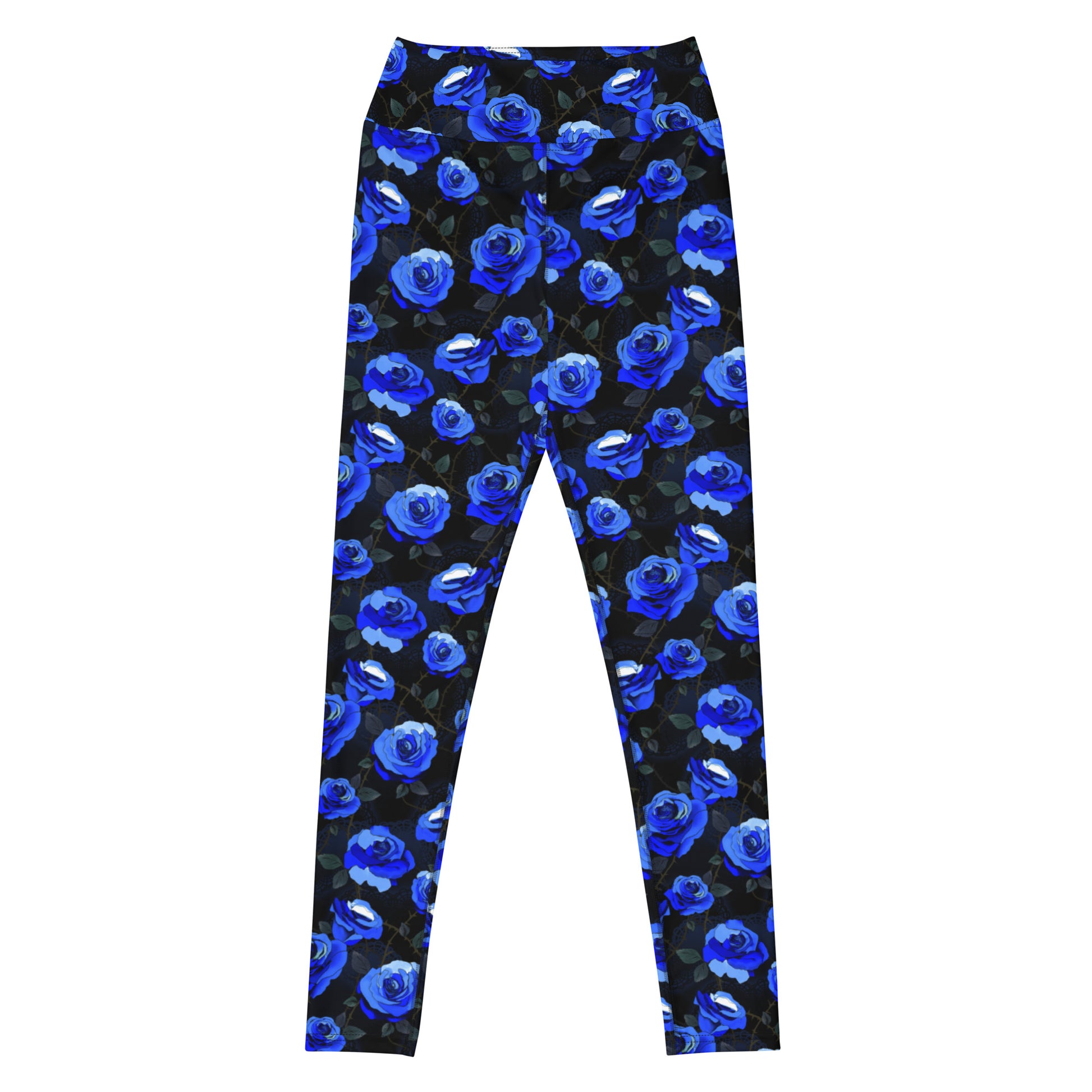 High-waisted Enchanted Rose Leggings featuring elegant rose blossoms for stylish performance and a flattering fit.