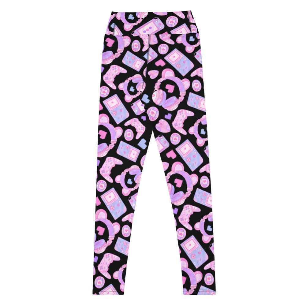 Elevate your workout style with High-waisted Gamer Girl Leggings, blending cuteness and toughness for gamers.
