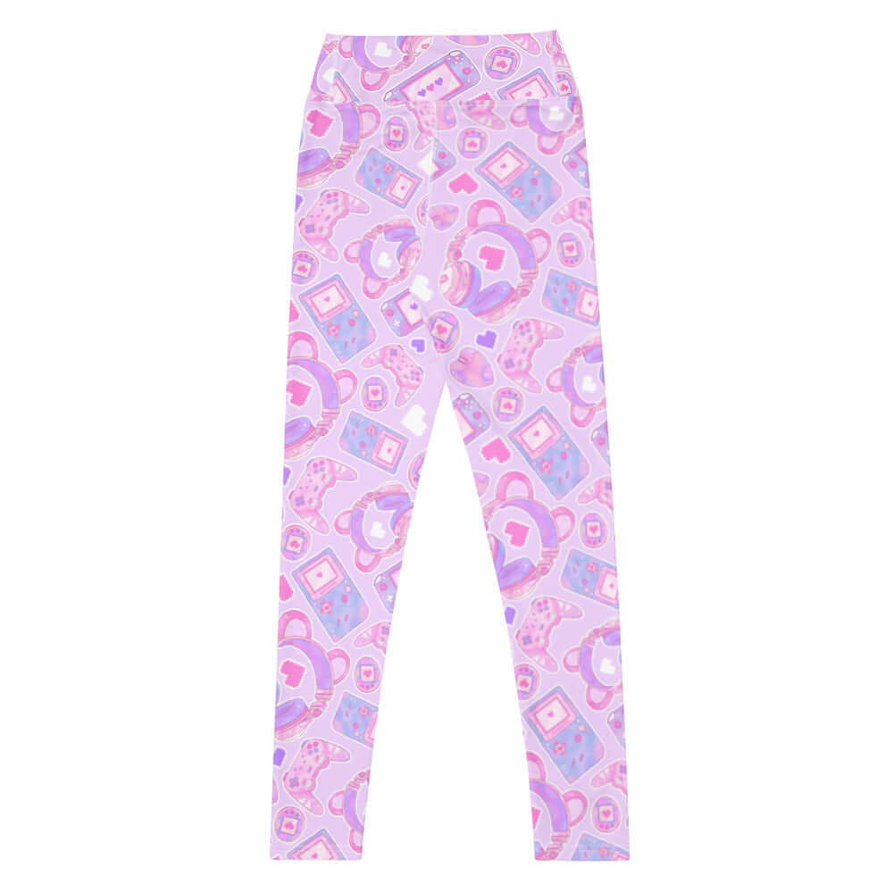 Stylish High-waisted Gamer Girl Leggings with playful designs, perfect for workouts or casual wear. Level up your style!
