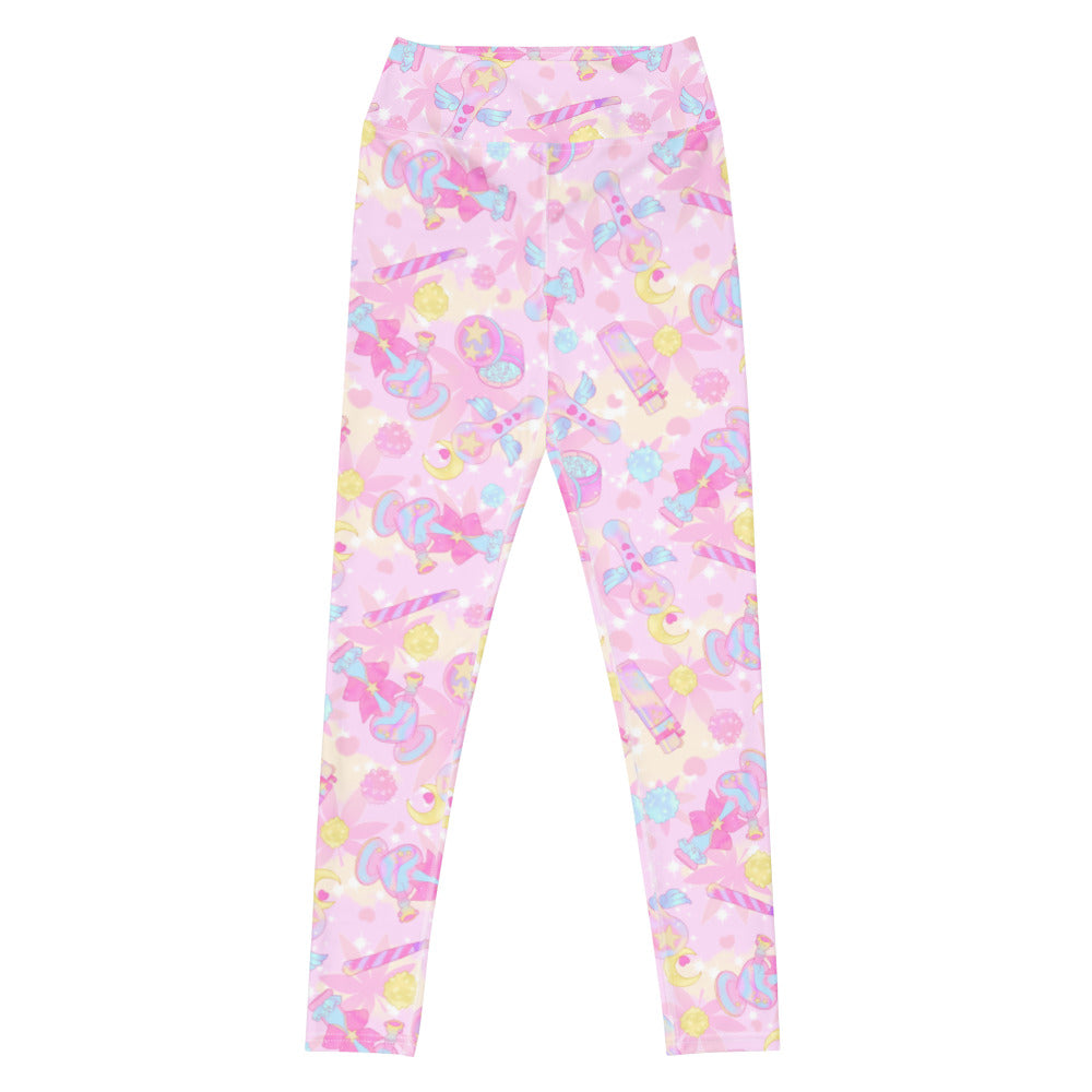 Bright and playful, the High-waisted Indica Magica Leggings offer buttery softness for magical girls everywhere.