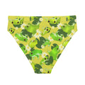 High-waisted Kero-kero Bikini Bottom features a fun frog print, perfect for beach days or spa relaxation.