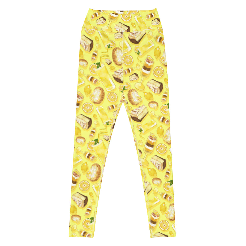 Bright and fun High-waisted Lemon Leggings, perfect for summer workouts or casual outings. Ideal for a kawaii look!