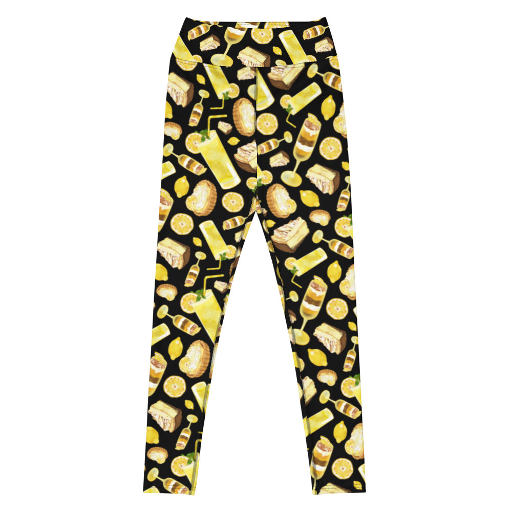 Shop our stylish High-waisted Lemon Leggings, perfect for summer workouts or casual outings with lemon-themed designs.