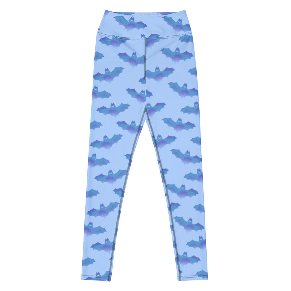 High-waisted Lilith Leggings in a stylish bat print, perfect for comfort during intense workouts.