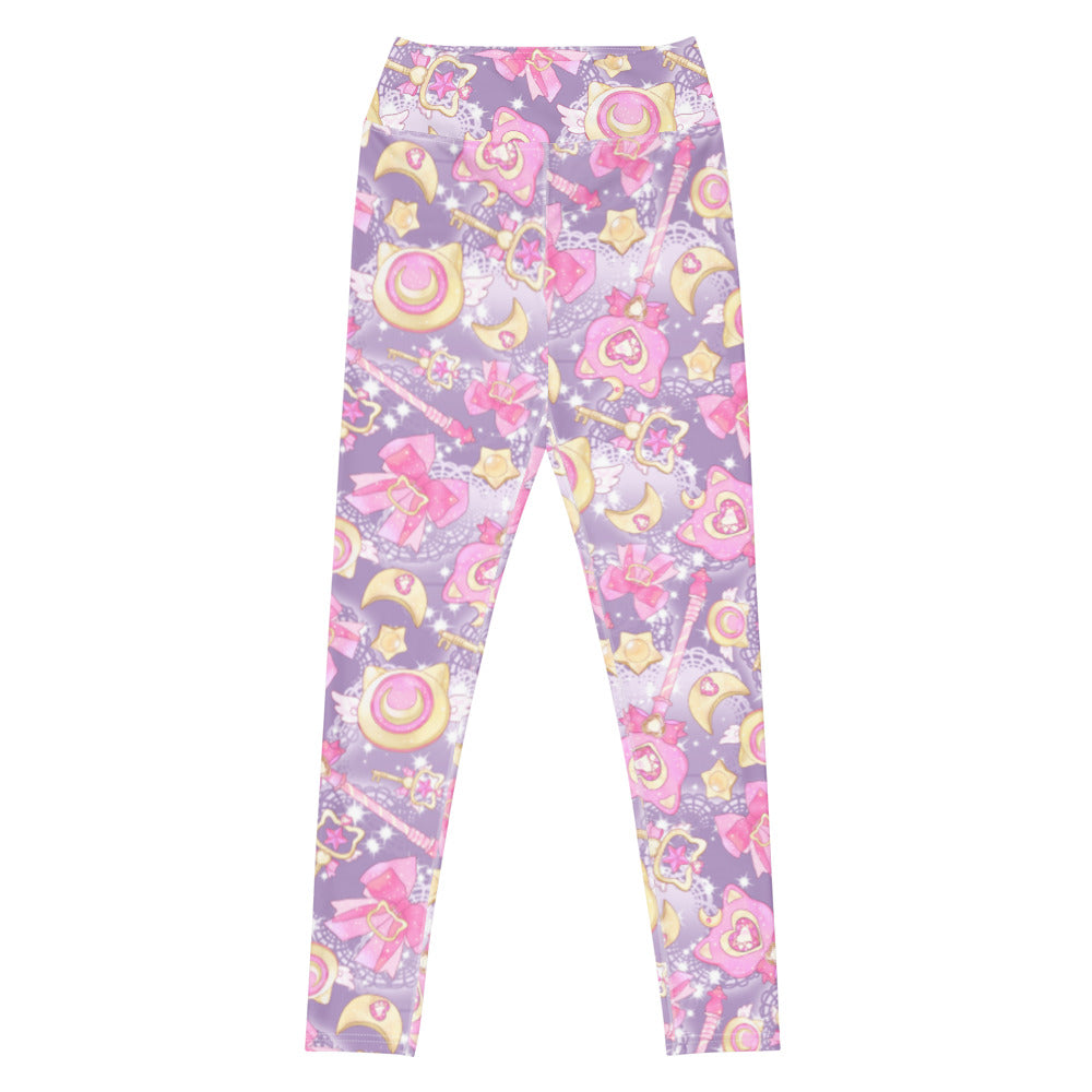 Elevate your style with high-waisted Magical Girl Leggings, perfect for a fun and comfy workout experience.