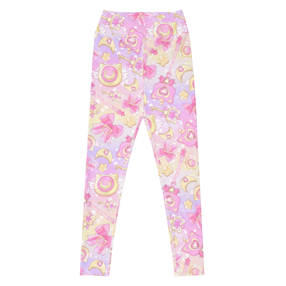 Discover the stylish High-waisted Magical Girl Leggings, perfect for a fun and comfortable workout experience!