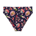 Stylish High-waisted Matsuri Bikini Bottom featuring a vibrant print, perfect for beach adventures and summer fun.
