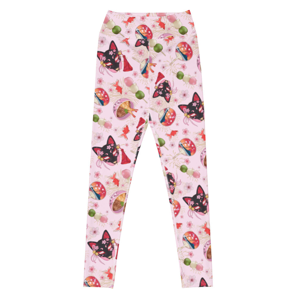 Bright and colorful High-waisted Matsuri Leggings featuring festive patterns, perfect for workouts and stylish outings.