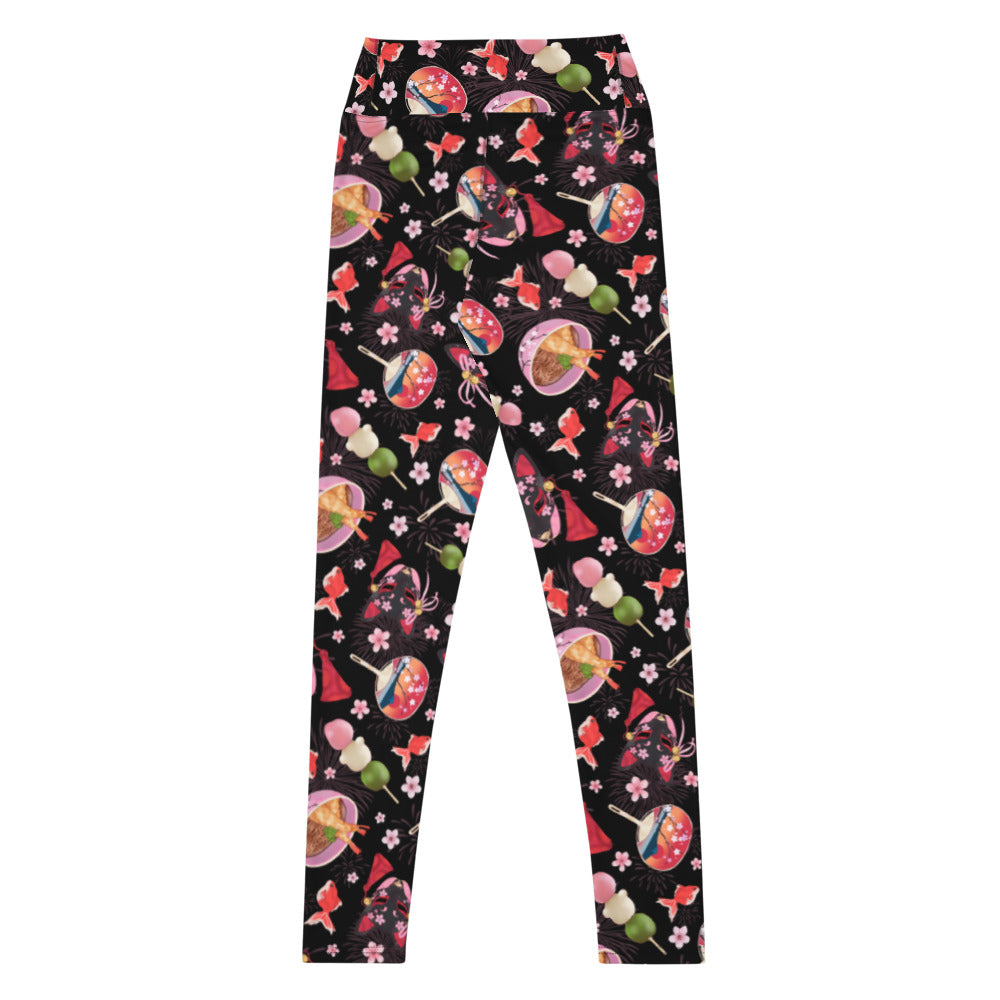 High-waisted Matsuri Leggings feature a vibrant design, perfect for workouts or casual wear, ensuring comfort and style.
