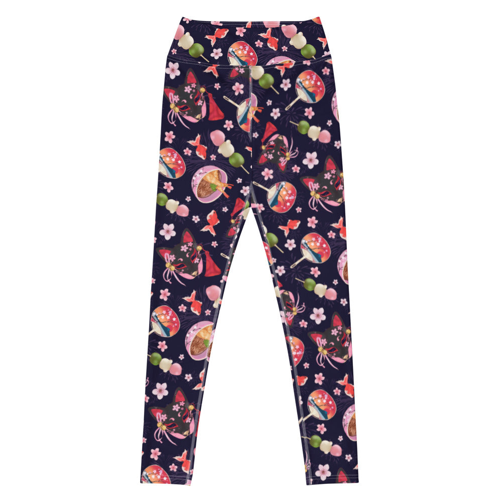 High-waisted Matsuri Leggings featuring vibrant patterns, perfect for workouts or casual outings, ensuring comfort and style.