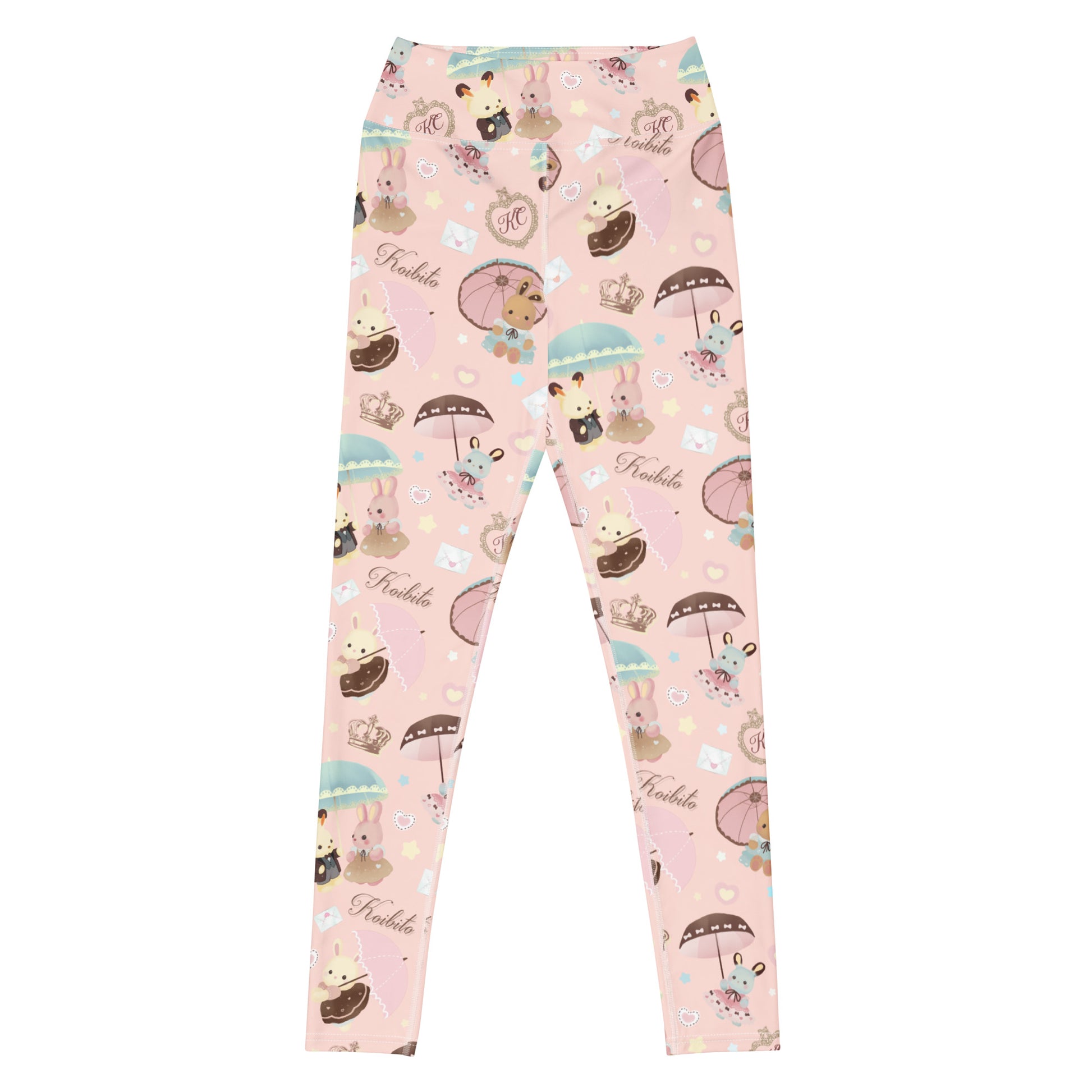 Stylish High-waisted Parasol Bunny Leggings featuring cute bunnies and soft fabric perfect for any outfit.