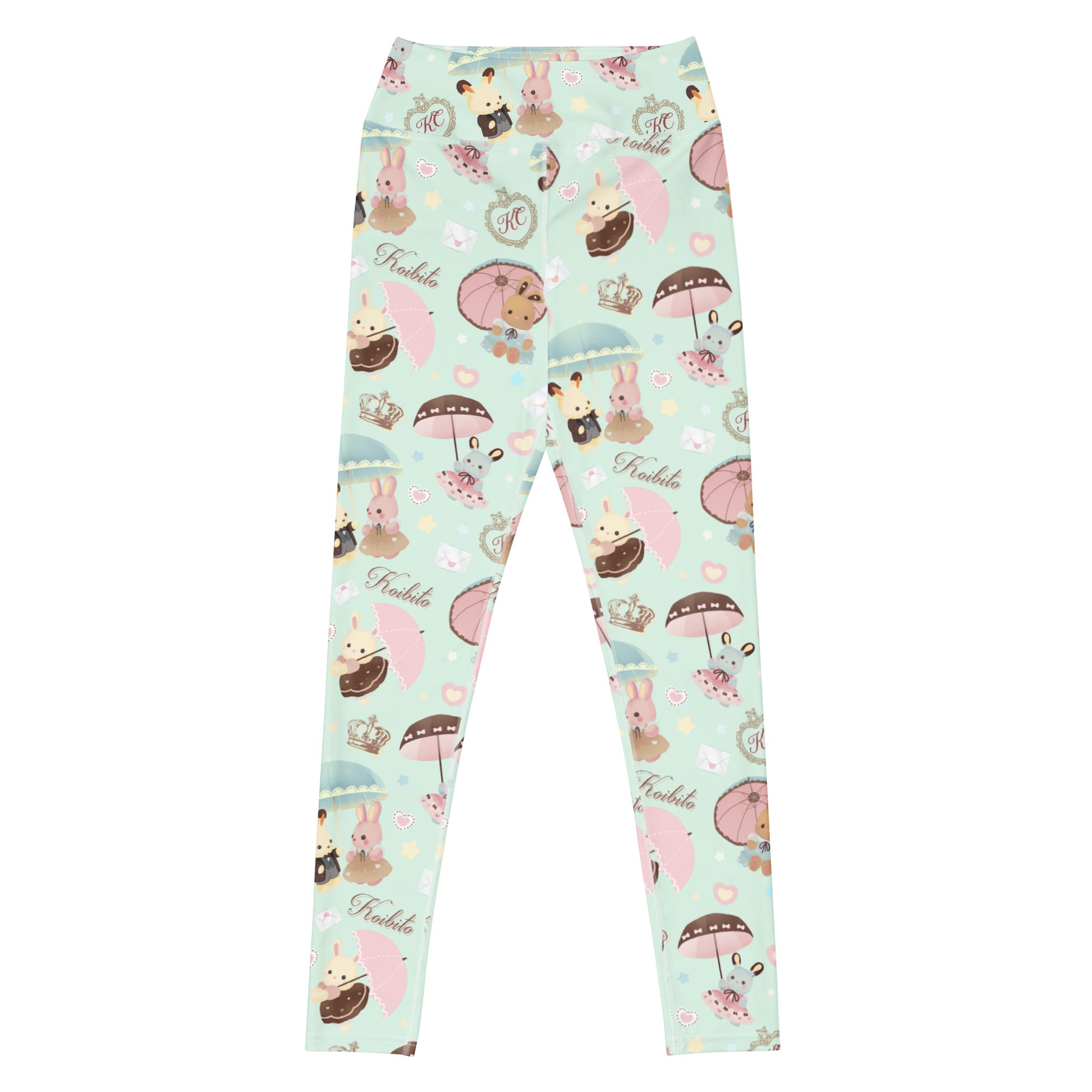 Stylish High-waisted Parasol Bunny Leggings featuring adorable bunnies, perfect for adding cuteness to any outfit.