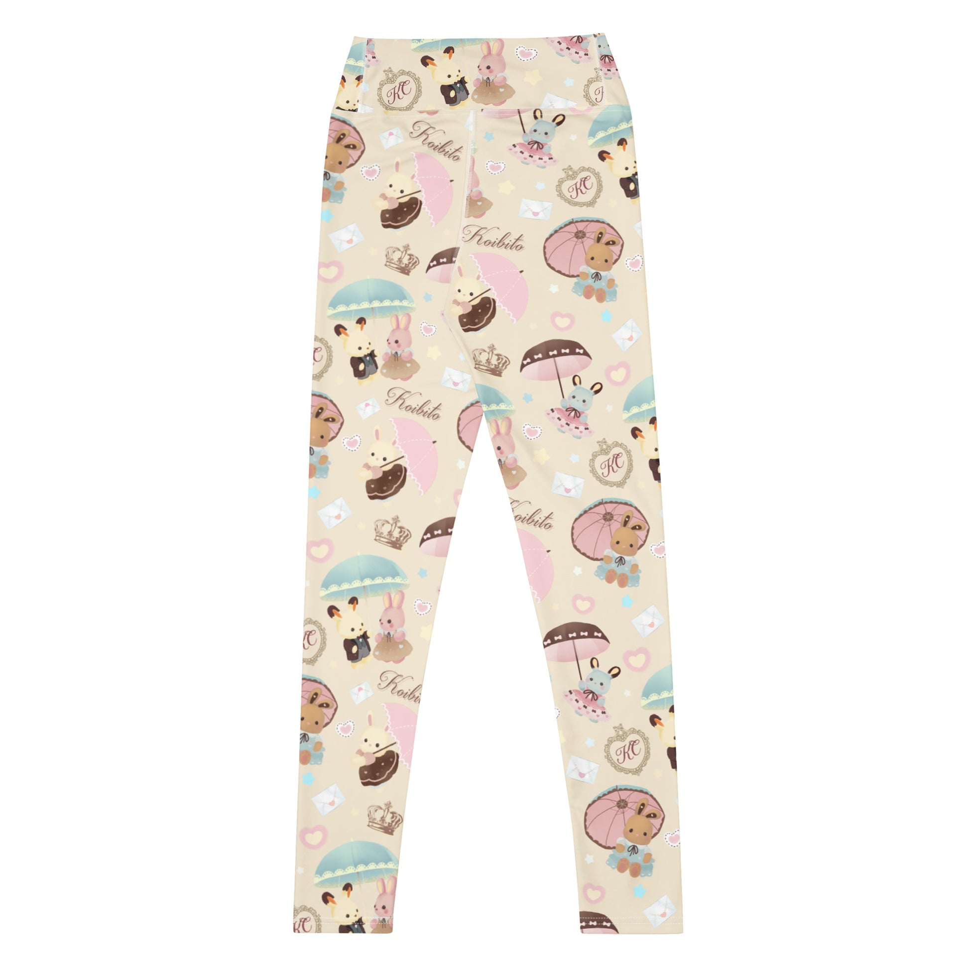 High-waisted Parasol Bunny Leggings featuring cute bunnies and pastel colors for stylish comfort. Perfect for any outfit!