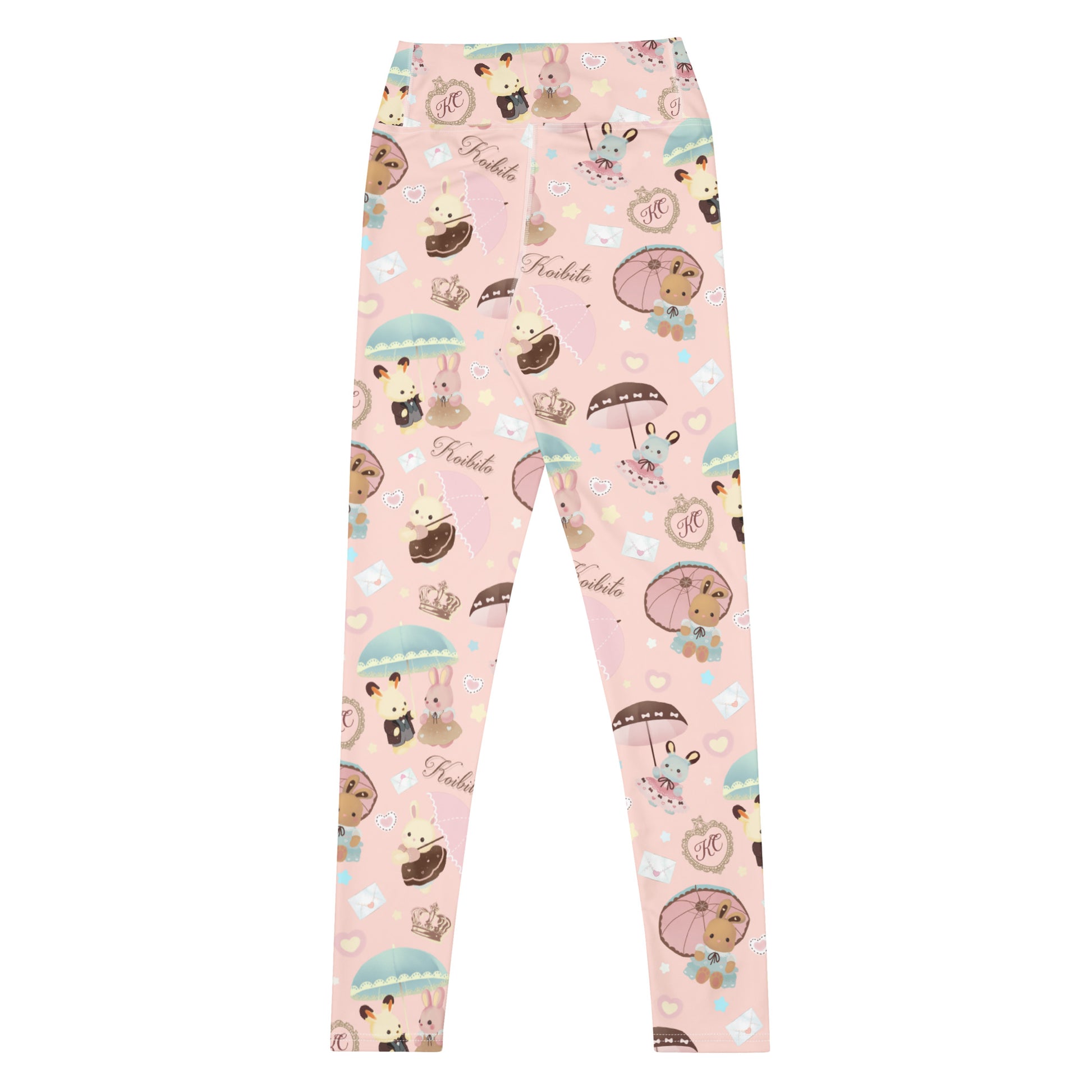 Stylish High-waisted Parasol Bunny Leggings featuring adorable bunny prints for a cute outfit transformation.