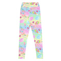 Colorful High-waisted Rainbow Candy Leggings featuring sweet treats, perfect for a stylish and comfy look.
