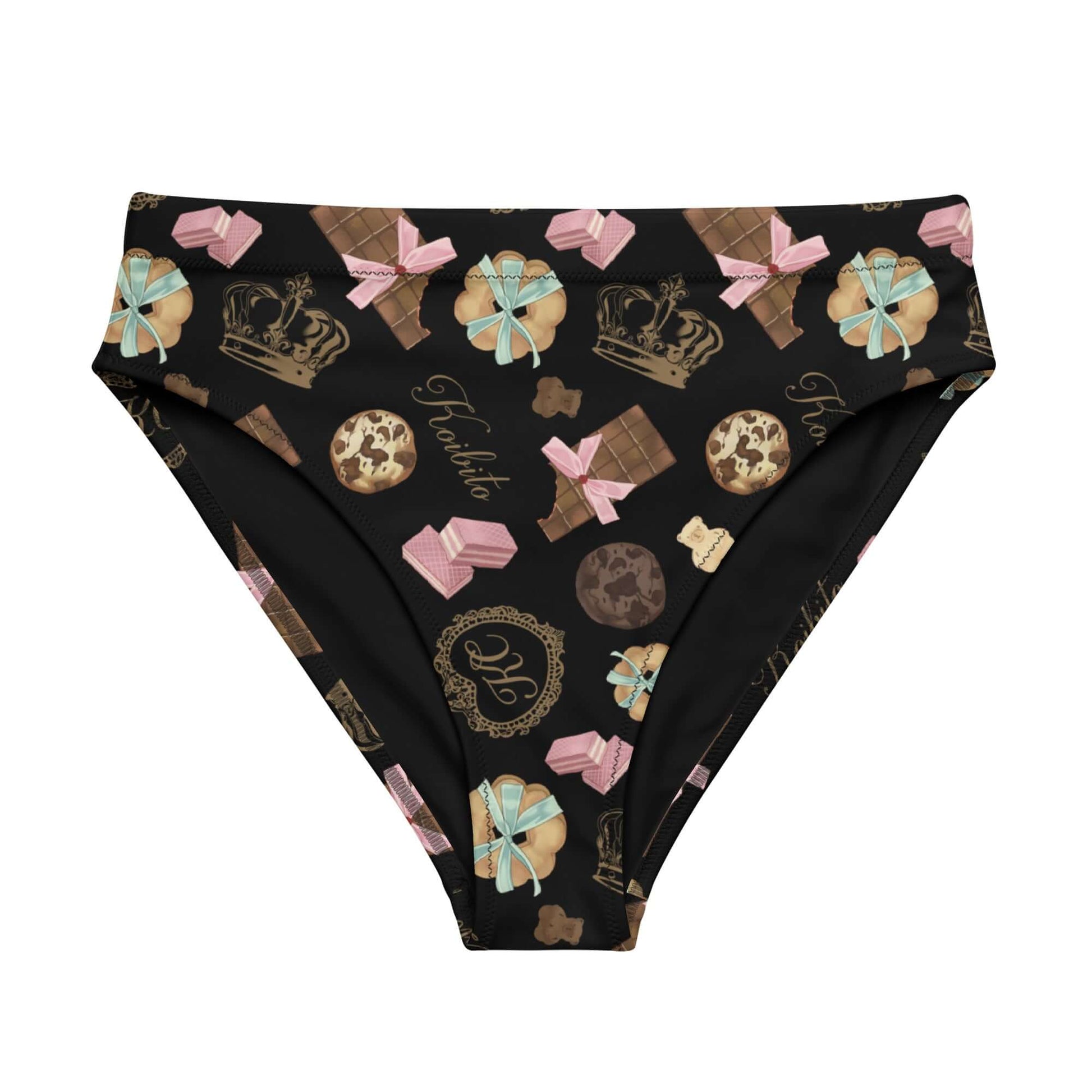 High-waisted Royal Cookie Bikini Bottom featuring a delicious print, perfect for beach days and stylish lounging.