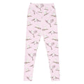 Stylish High-waisted Snow Bird Leggings feature a soft pastel print, perfect for cozy winter days.