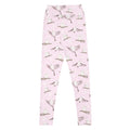High-waisted Snow Bird Leggings feature a pastel print of birds, perfect for winter comfort and style.