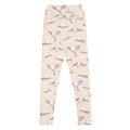 High-waisted Snow Bird Leggings featuring a playful winter print and soft pastel colors, perfect for the season.
