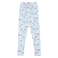High-waisted Snow Bird Leggings featuring a cute bird print and soft pastel colors, perfect for winter wear.