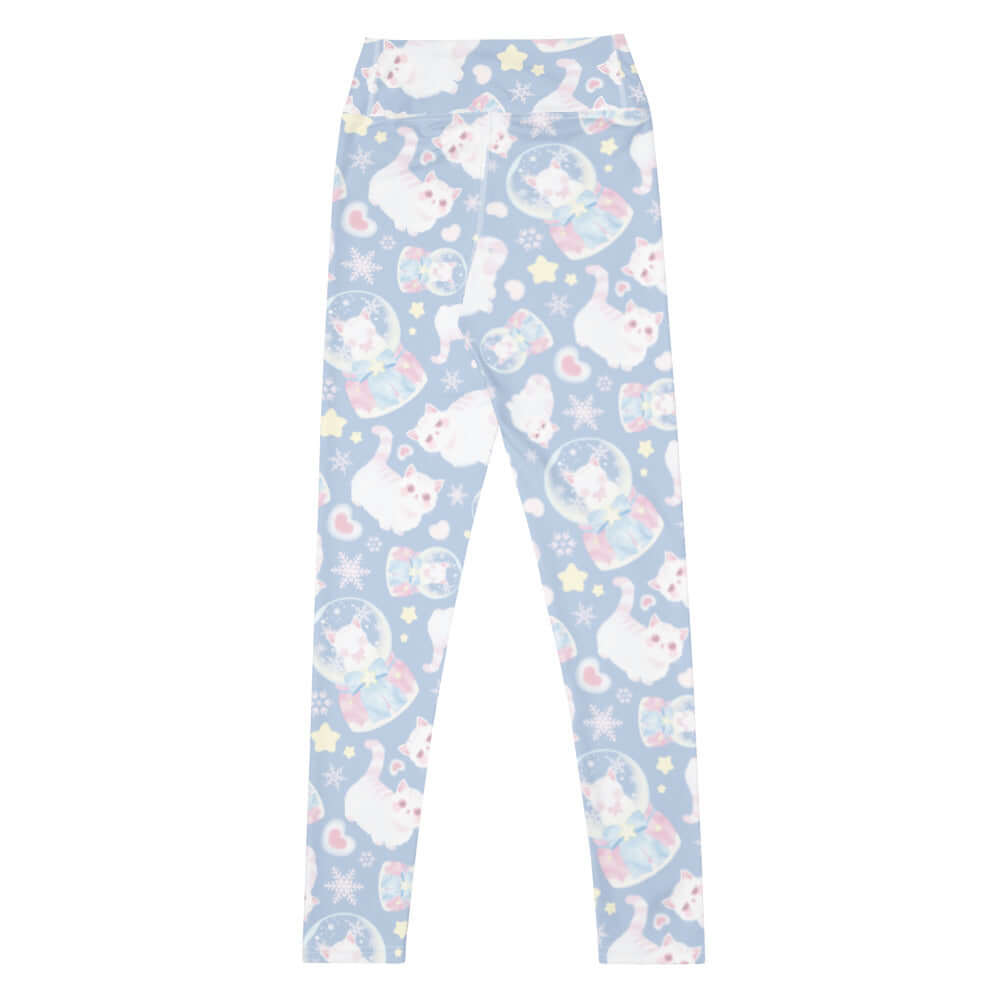 Elevate your style with High-waisted Snow Kitten Leggings, featuring a playful kitten print for ultimate comfort and cuteness.