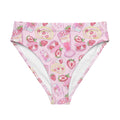 High-waisted Strawberry Bikini Bottom featuring a fun strawberry print, perfect for beach adventures and stylish comfort.