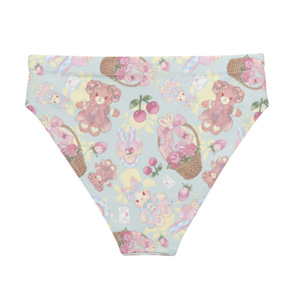High-waisted Sweet Teddy Bikini Bottom featuring a cute print, perfect for beach days or relaxing at the pool.