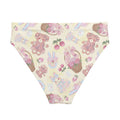 High-waisted Sweet Teddy Bikini Bottom features a cute teddy bear print, perfect for beach days or relaxing by the pool.