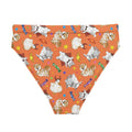 Stylish High-waisted Trick or Treaters Bikini Bottom, perfect for fun beach days with a cute, spooky design.