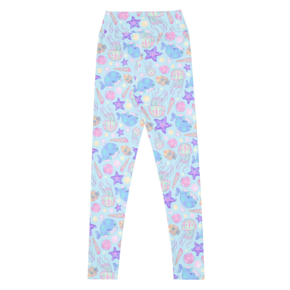 Cute and vibrant High-waisted Under the Sea Leggings, perfect for standout style and comfort in every move.