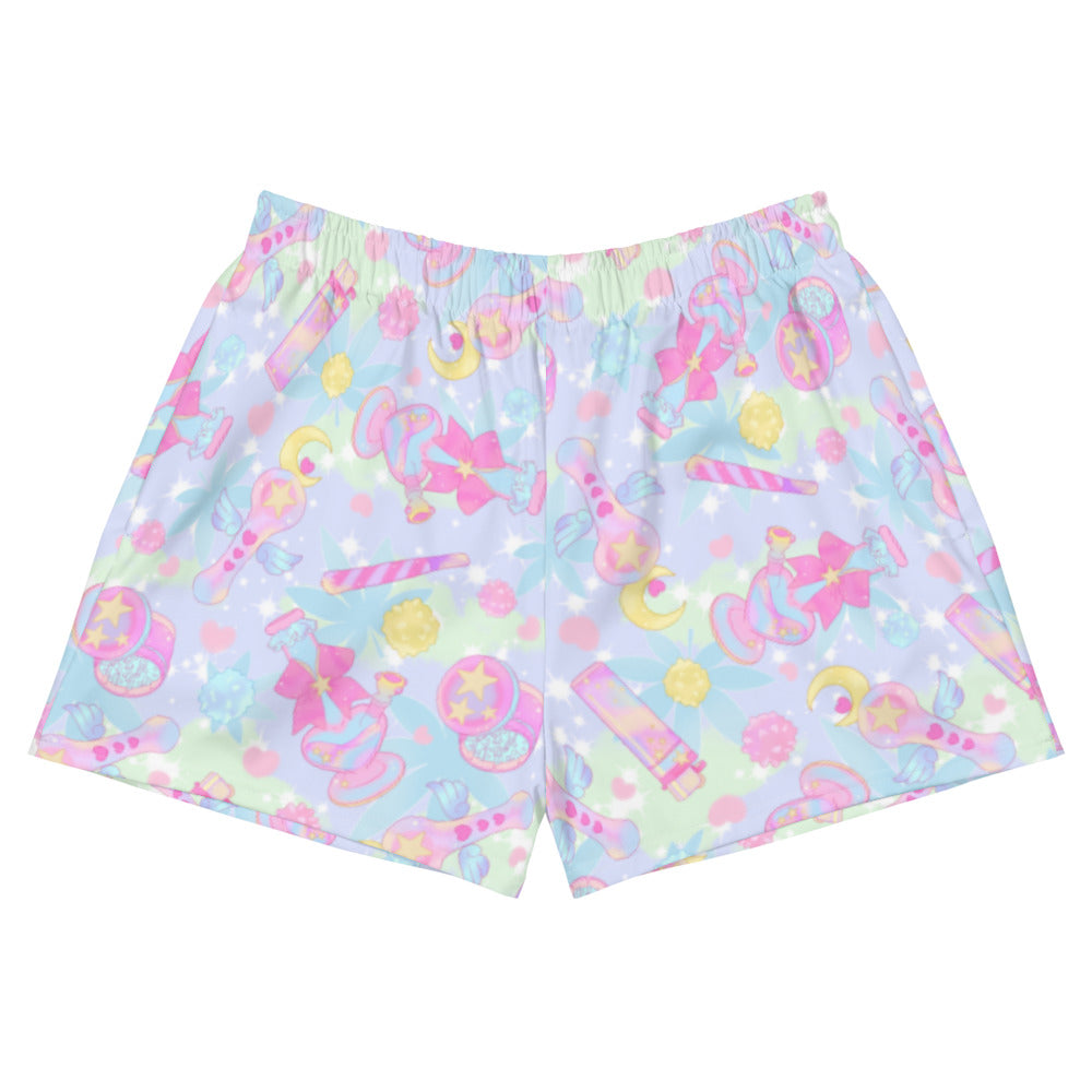 Brightly patterned Indica Magica Athletic Short Shorts for comfy workouts, perfect for gym enthusiasts.