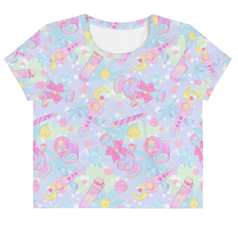 Kawaii Indica Magica Crop Top features subtle designs perfect for showcasing your chill style at any casual event.