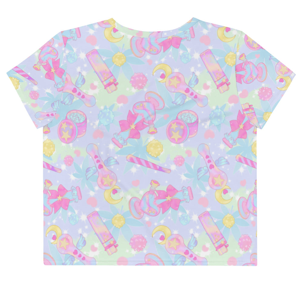 Charming Indica Magica Crop Top features a playful design, perfect for showcasing your unique style.