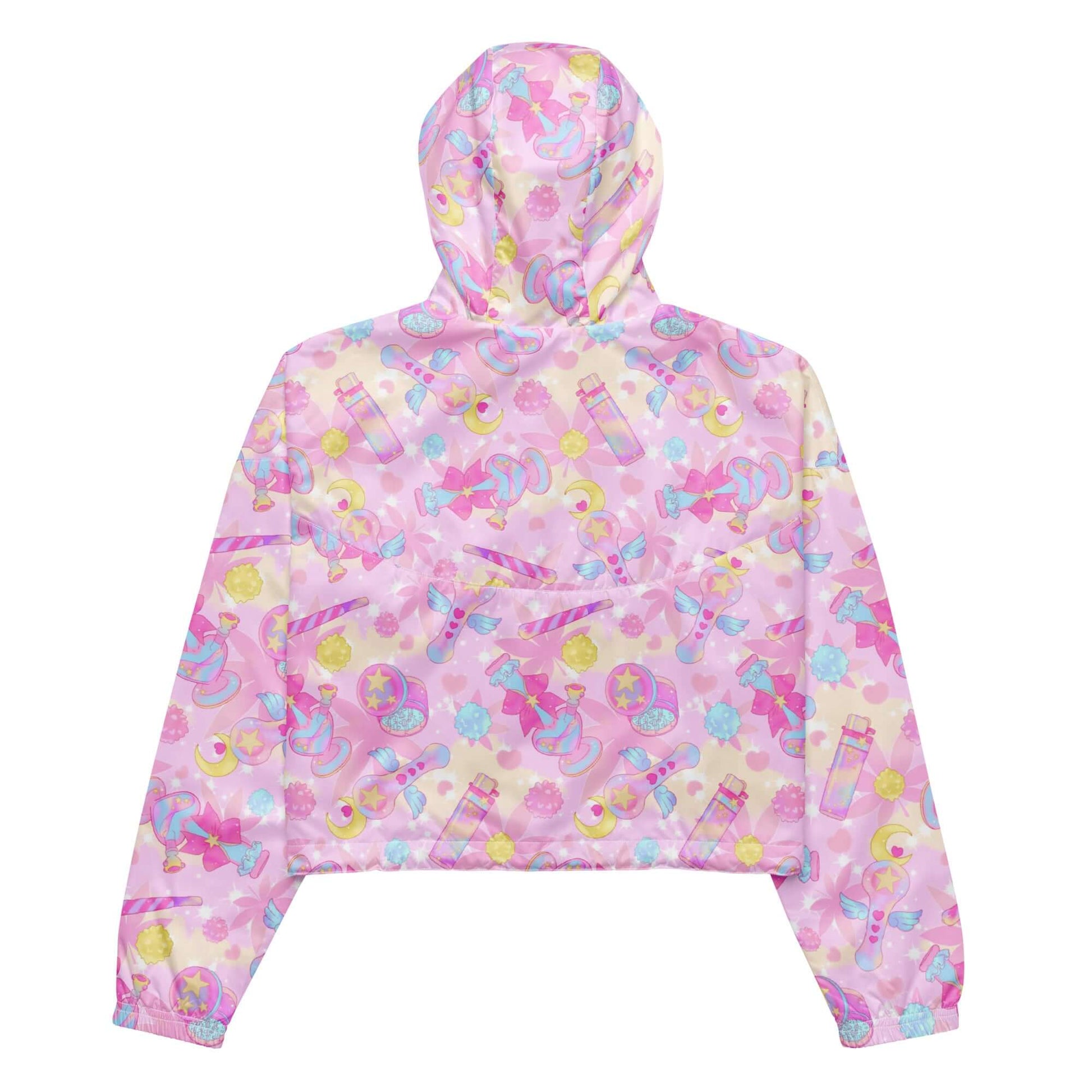 Lightweight and waterproof, the Indica Magica cropped windbreaker is perfect for stylish outdoor adventures.
