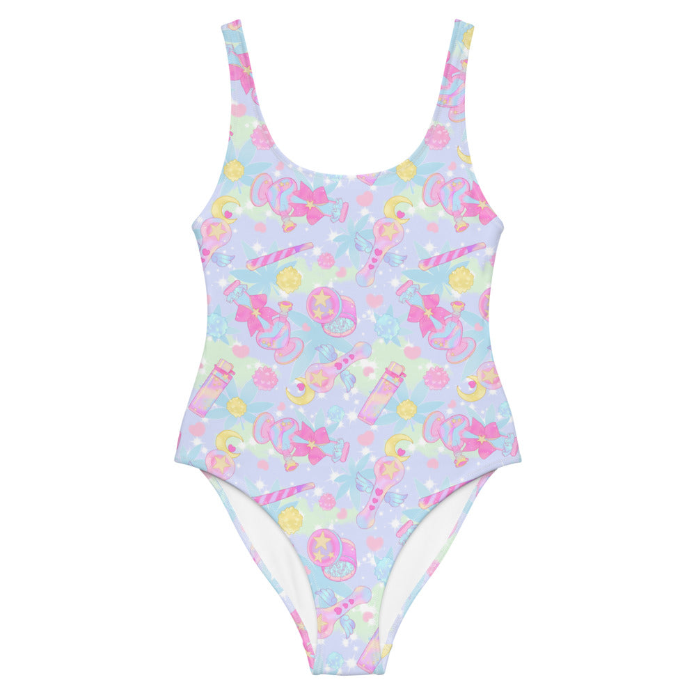 Bright and playful Indica Magica One-Piece Swimsuit, perfect for showcasing your style at the beach or pool.