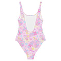 Kawaii Indica Magica One-Piece Swimsuit features a playful design, perfect for showcasing your chill side at the beach.