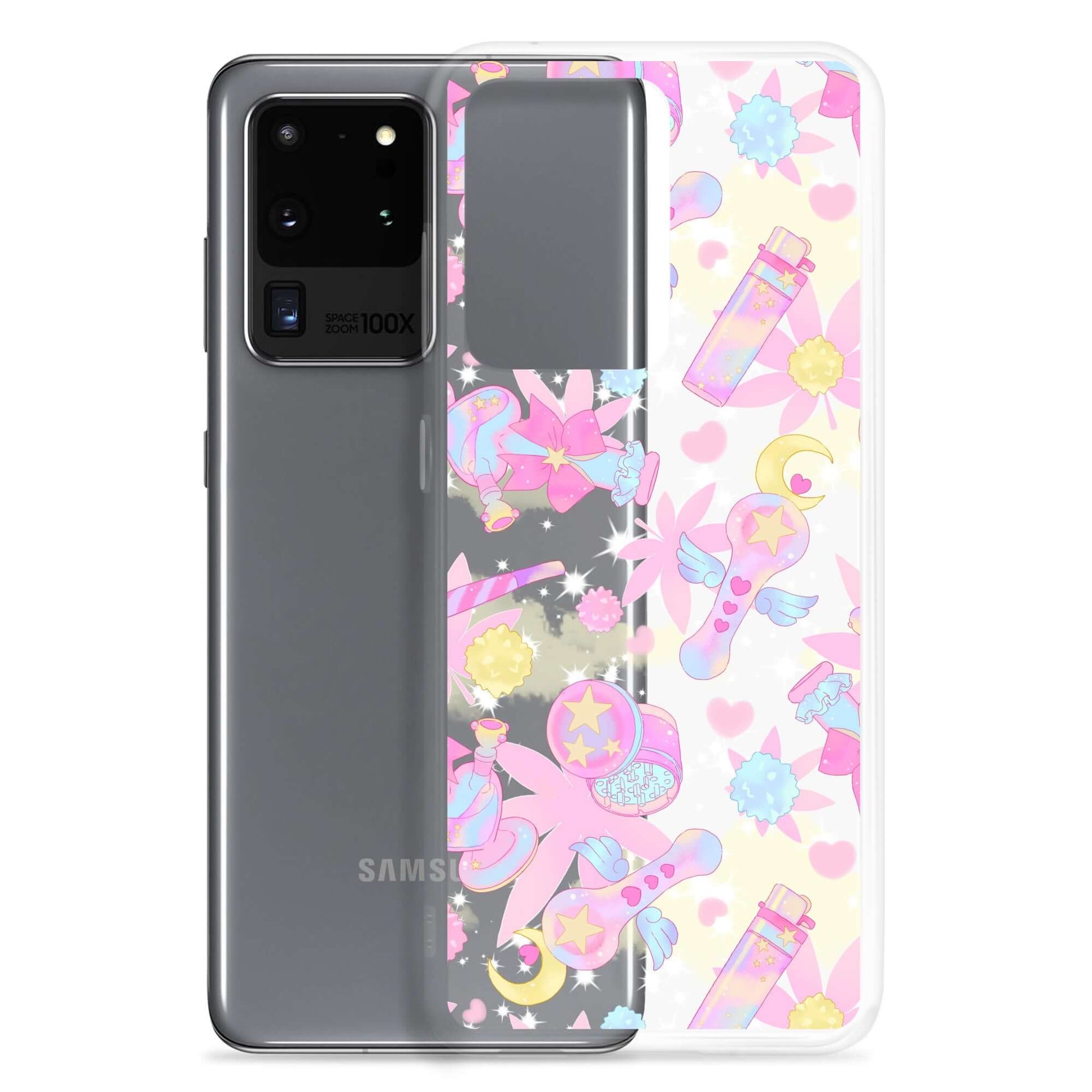 Stylish Indica Magica Samsung® Clear Case showcases kawaii designs, protecting your phone with flair and charm.