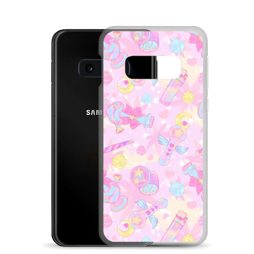 Stylish Indica Magica Samsung® Clear Case showcasing a cute design, perfect for kawaii outfits and phone protection.