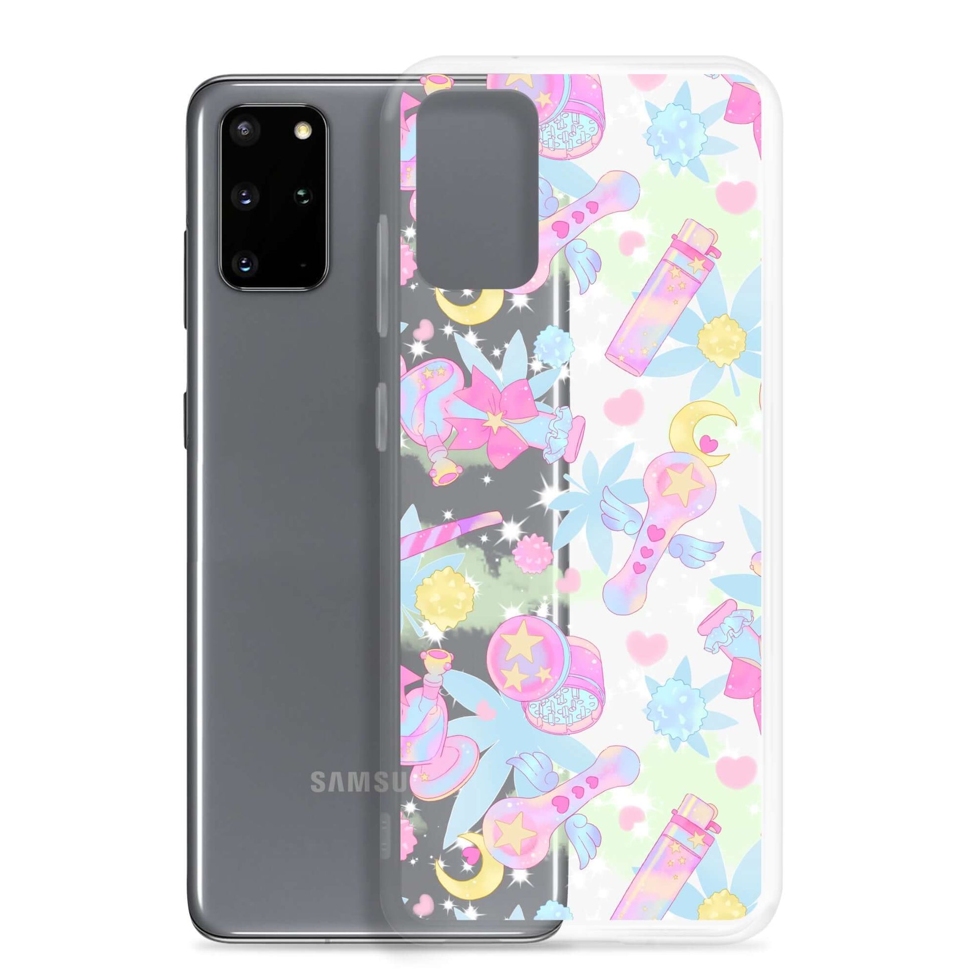 Showcase your style with the Indica Magica Samsung® Clear Case, perfect for kawaii aesthetics and protection.