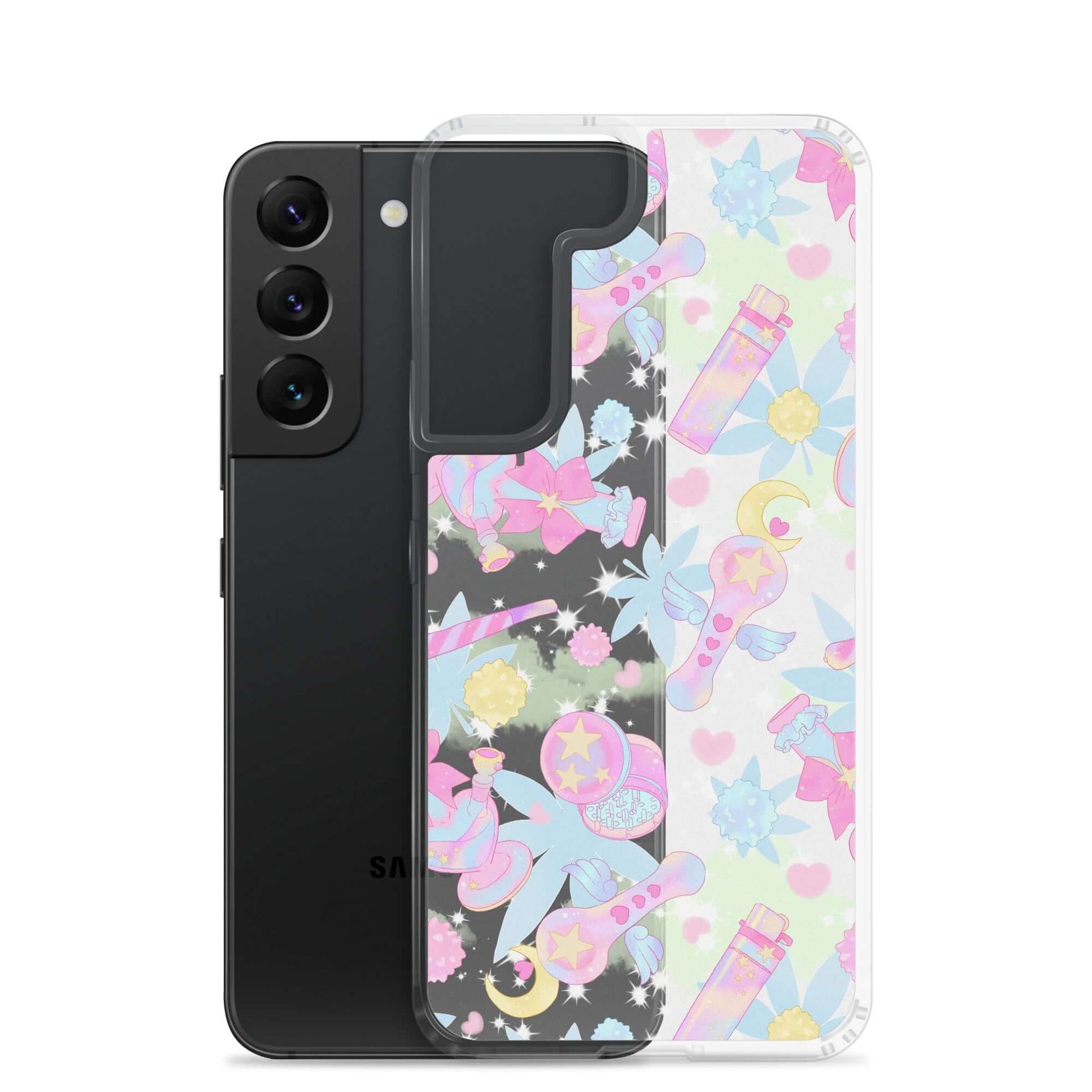 Showcase your style with the Indica Magica Samsung® Clear Case, perfect for protection and kawaii aesthetics.
