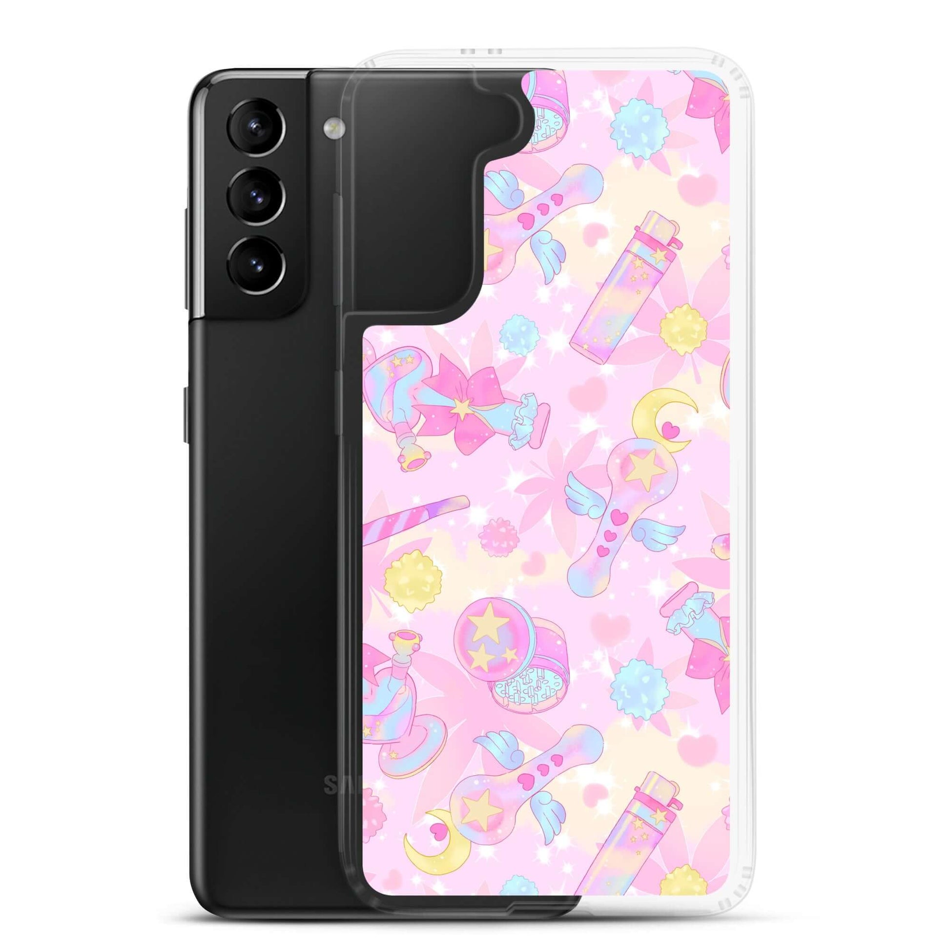 Stylishly protect your phone with the Indica Magica Samsung® Clear Case, perfect for kawaii aesthetics and lifestyle.